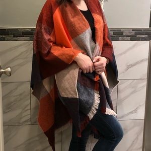 Multicolored oversized cover up